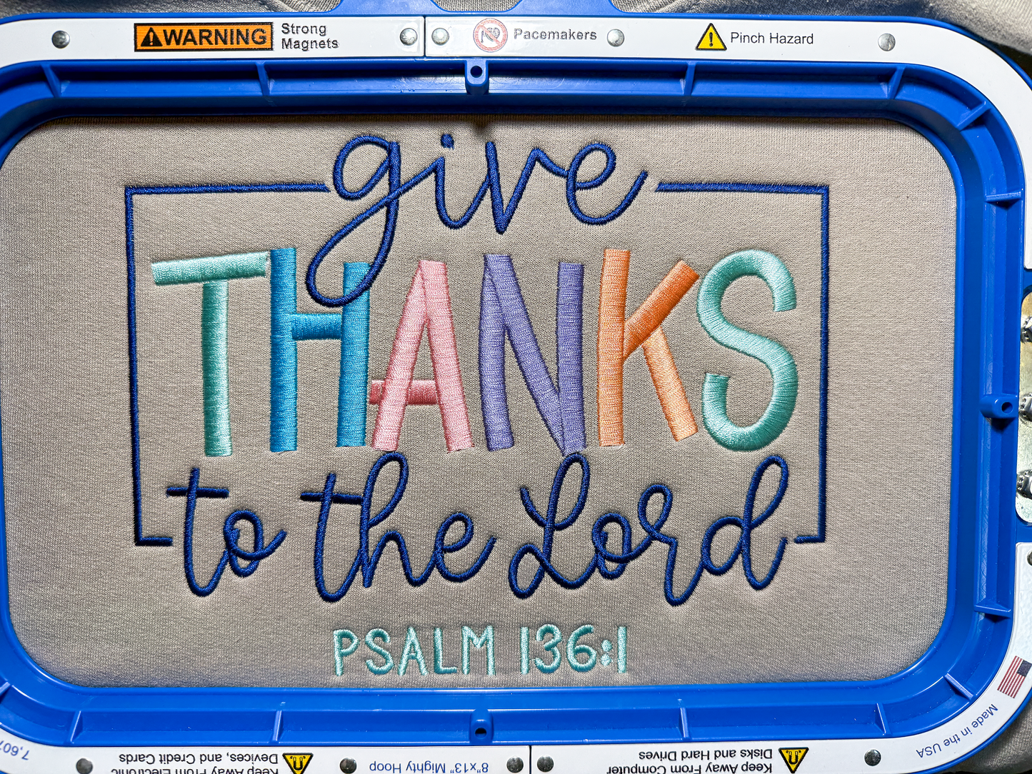 Give Thanks to the Lord Embroidered Sweatshirt