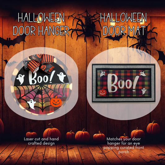 Halloween Door Hanger and Doormat Bundle - kustomizables