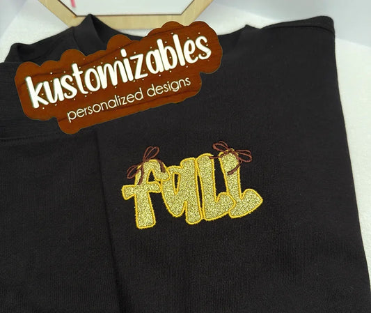 Fall Bows Glitter Applique - Embroidered - kustomizables