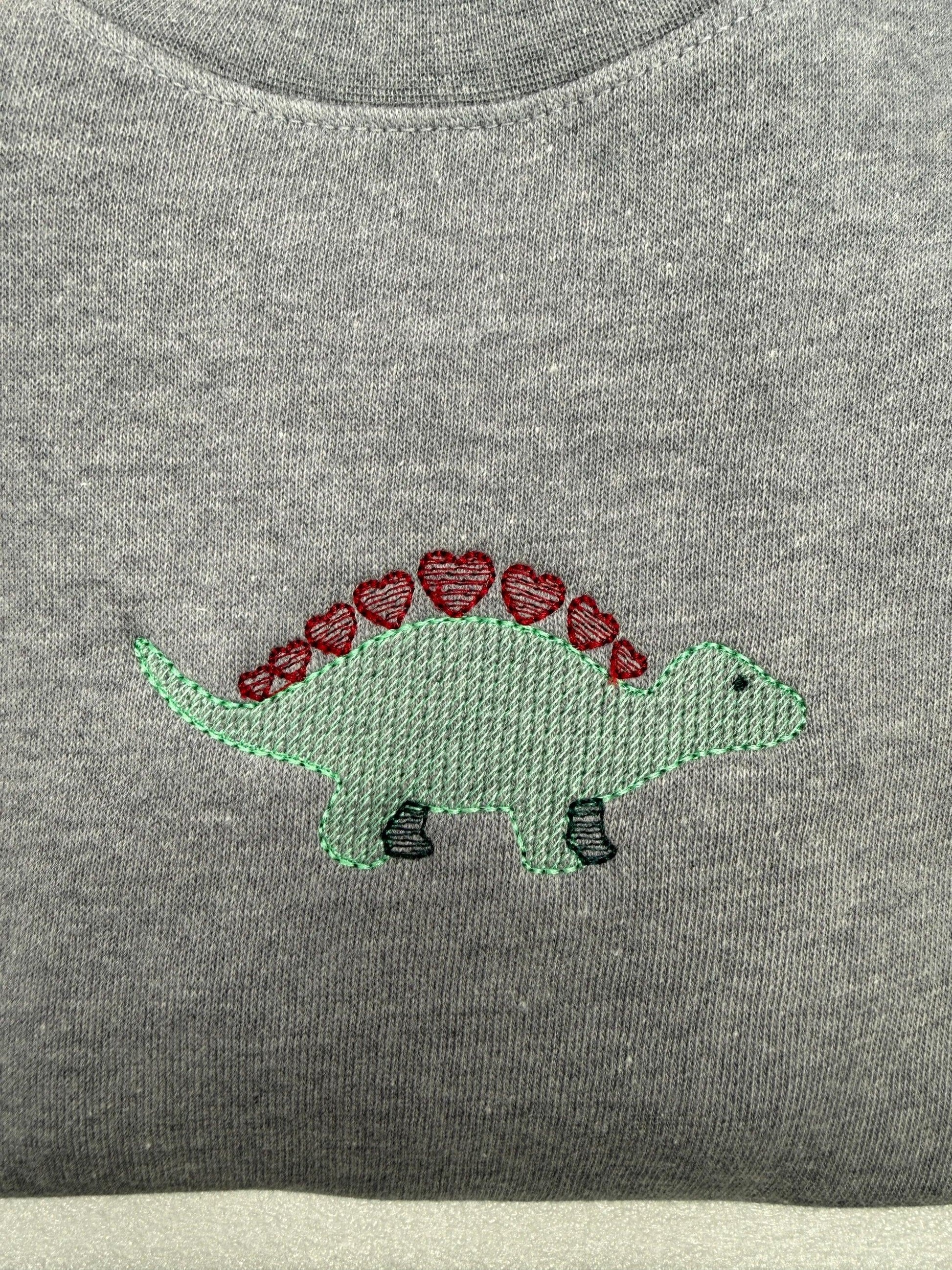 Dino Valentine Youth Sweatshirt - Embroidered - kustomizables