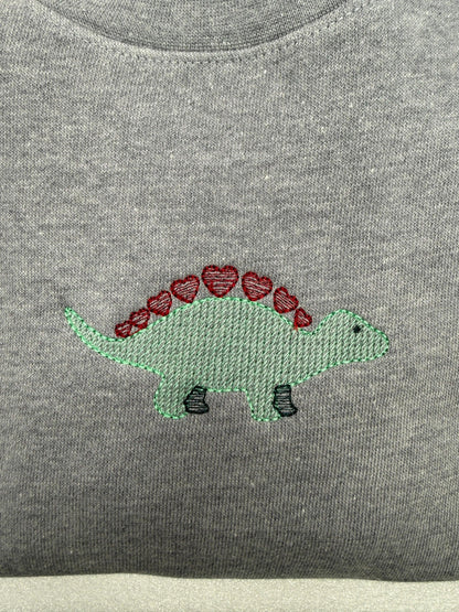 Dino Valentine Youth Sweatshirt - Embroidered - kustomizables