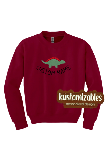 Dino Valentine Youth Sweatshirt - Embroidered - kustomizables
