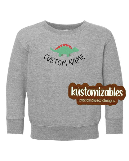 Dino Valentine Toddler Sweatshirt - Embroidered - kustomizables