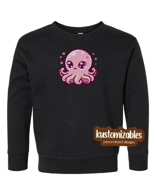 Octopus Toddler Sweatshirt - Embroidered - kustomizables
