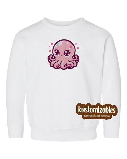 Octopus Toddler Sweatshirt - Embroidered - kustomizables