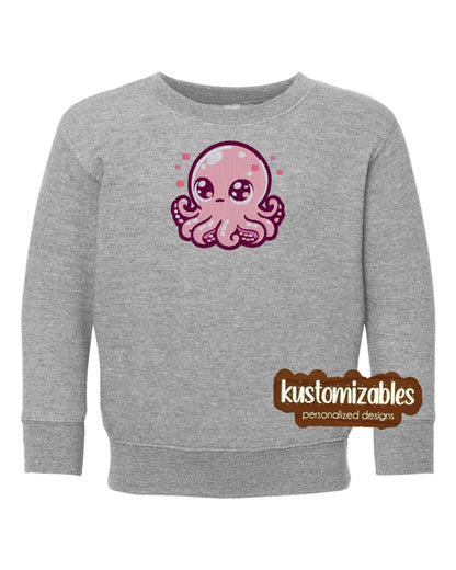 Octopus Toddler Sweatshirt - Embroidered - kustomizables