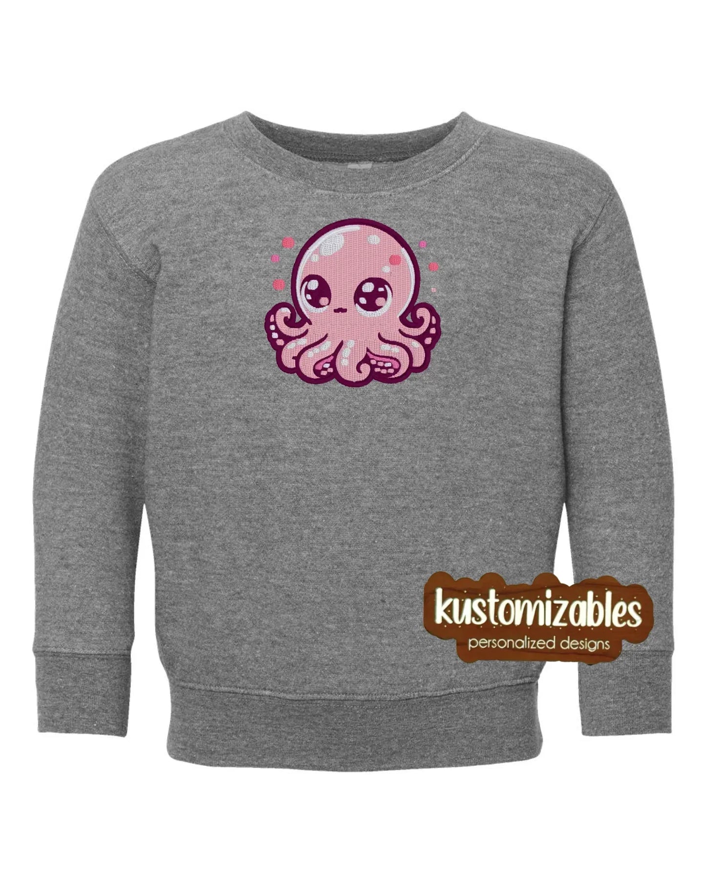 Octopus Toddler Sweatshirt - Embroidered - kustomizables
