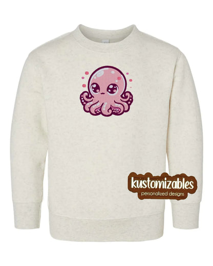 Octopus Toddler Sweatshirt - Embroidered - kustomizables