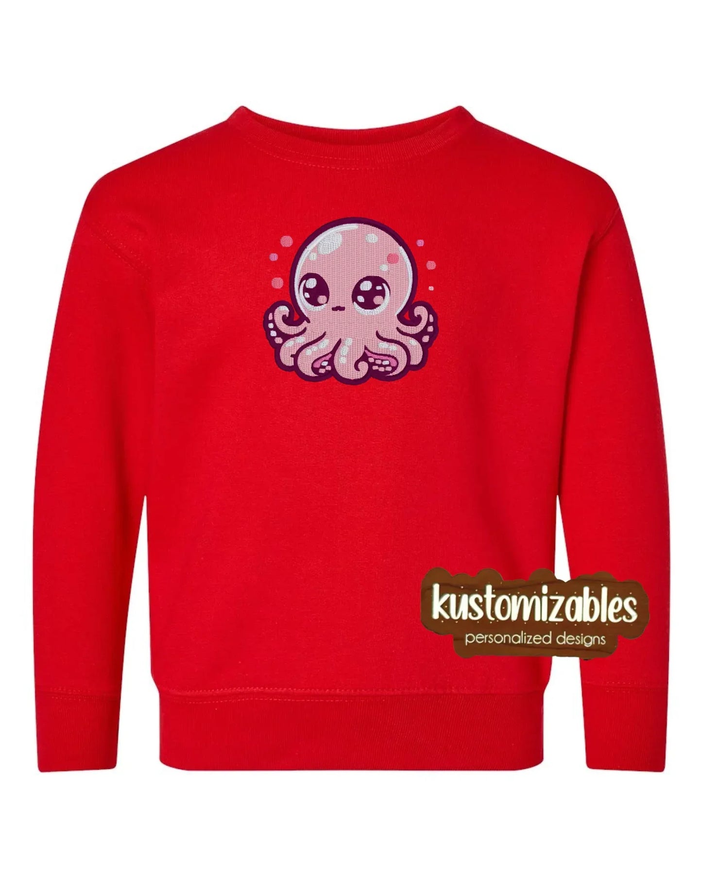 Octopus Toddler Sweatshirt - Embroidered - kustomizables
