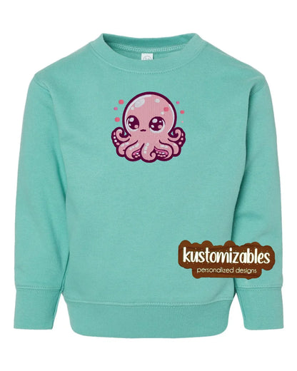 Octopus Toddler Sweatshirt - Embroidered - kustomizables