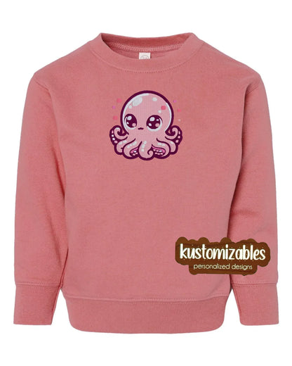 Octopus Toddler Sweatshirt - Embroidered - kustomizables