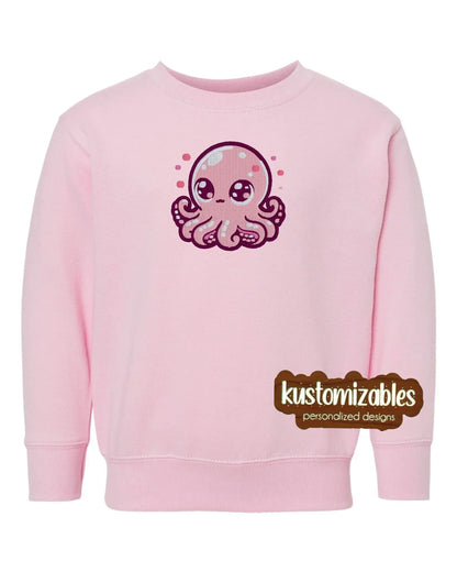Octopus Toddler Sweatshirt - Embroidered - kustomizables