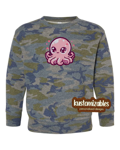 Octopus Toddler Sweatshirt - Embroidered - kustomizables
