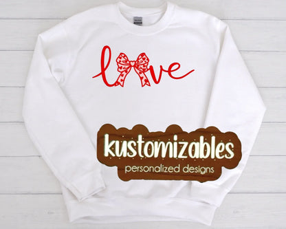 Love Bow - Embroidered Sweatshirt - kustomizables