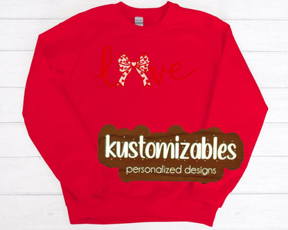 Love Bow - Embroidered Sweatshirt - kustomizables