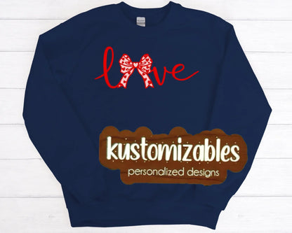 Love Bow - Embroidered Sweatshirt - kustomizables