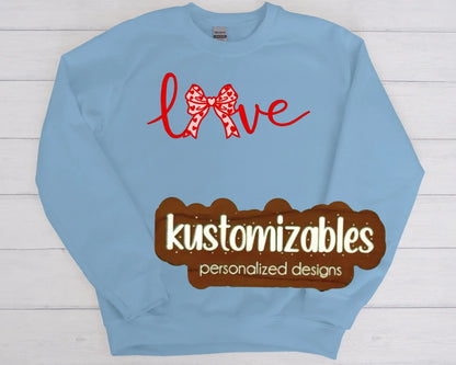Love Bow - Embroidered Sweatshirt - kustomizables
