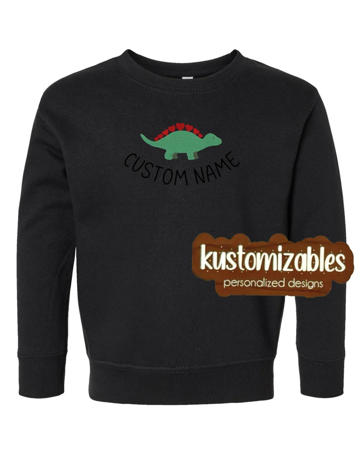 Dino Valentine Toddler Sweatshirt - Embroidered - kustomizables
