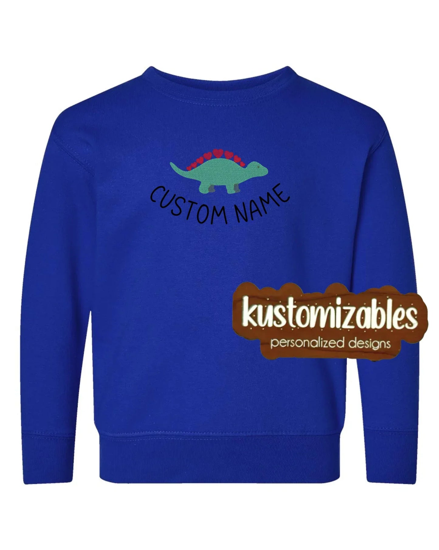 Dino Valentine Toddler Sweatshirt - Embroidered - kustomizables