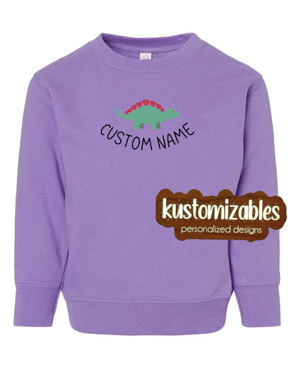Dino Valentine Toddler Sweatshirt - Embroidered - kustomizables
