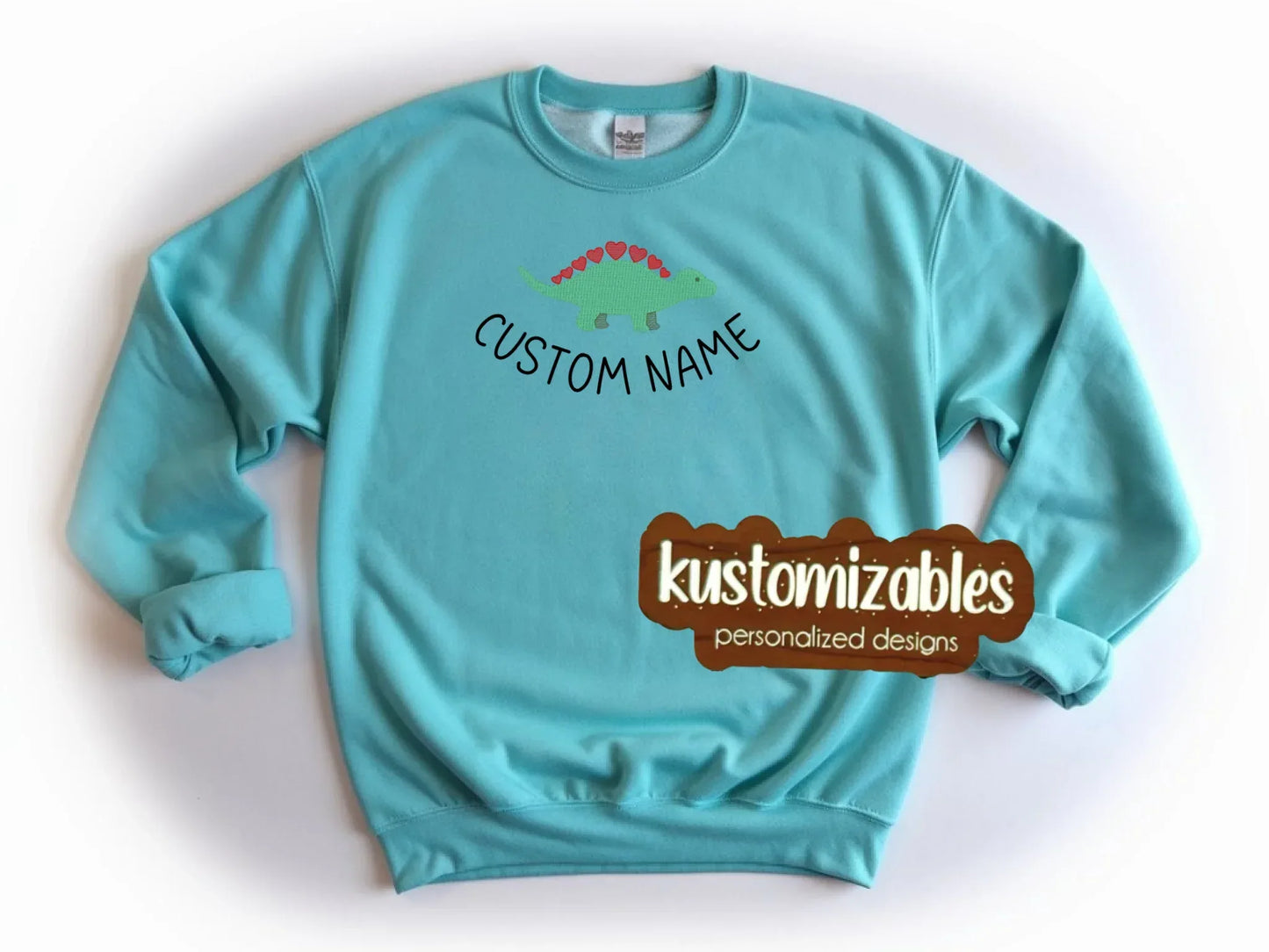 Dino Valentine Toddler Sweatshirt - Embroidered - kustomizables
