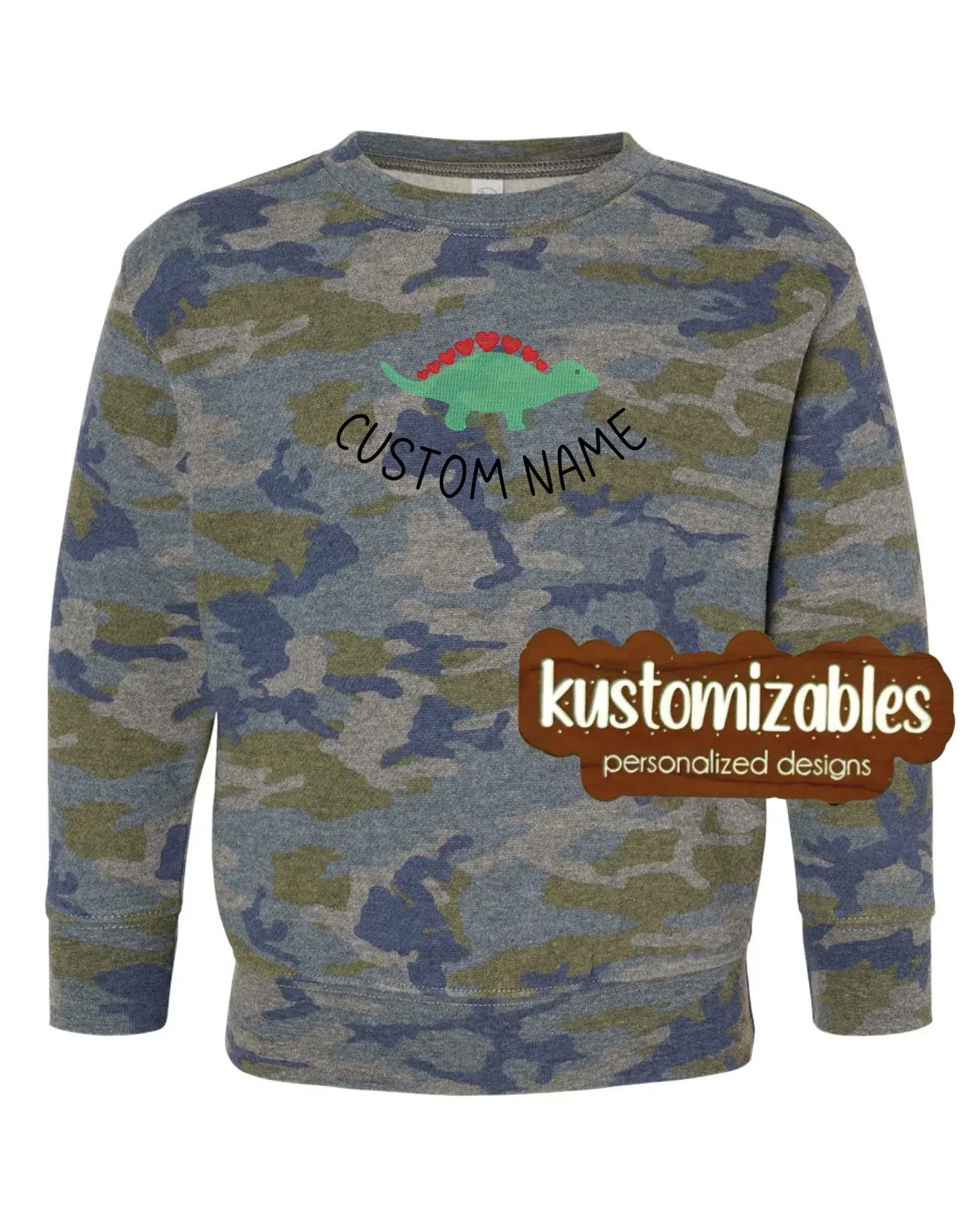 Dino Valentine Toddler Sweatshirt - Embroidered - kustomizables