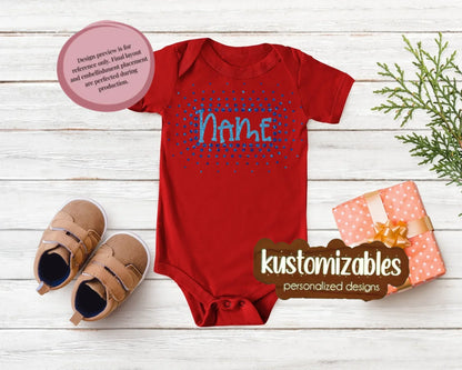 NB - 24M Glitter Starburst Offset Onesie - kustomizables