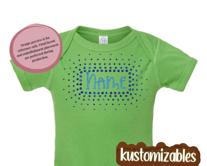 NB - 24M Glitter Starburst Offset Onesie - kustomizables