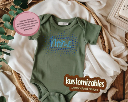 NB - 24M Glitter Starburst Offset Onesie - kustomizables