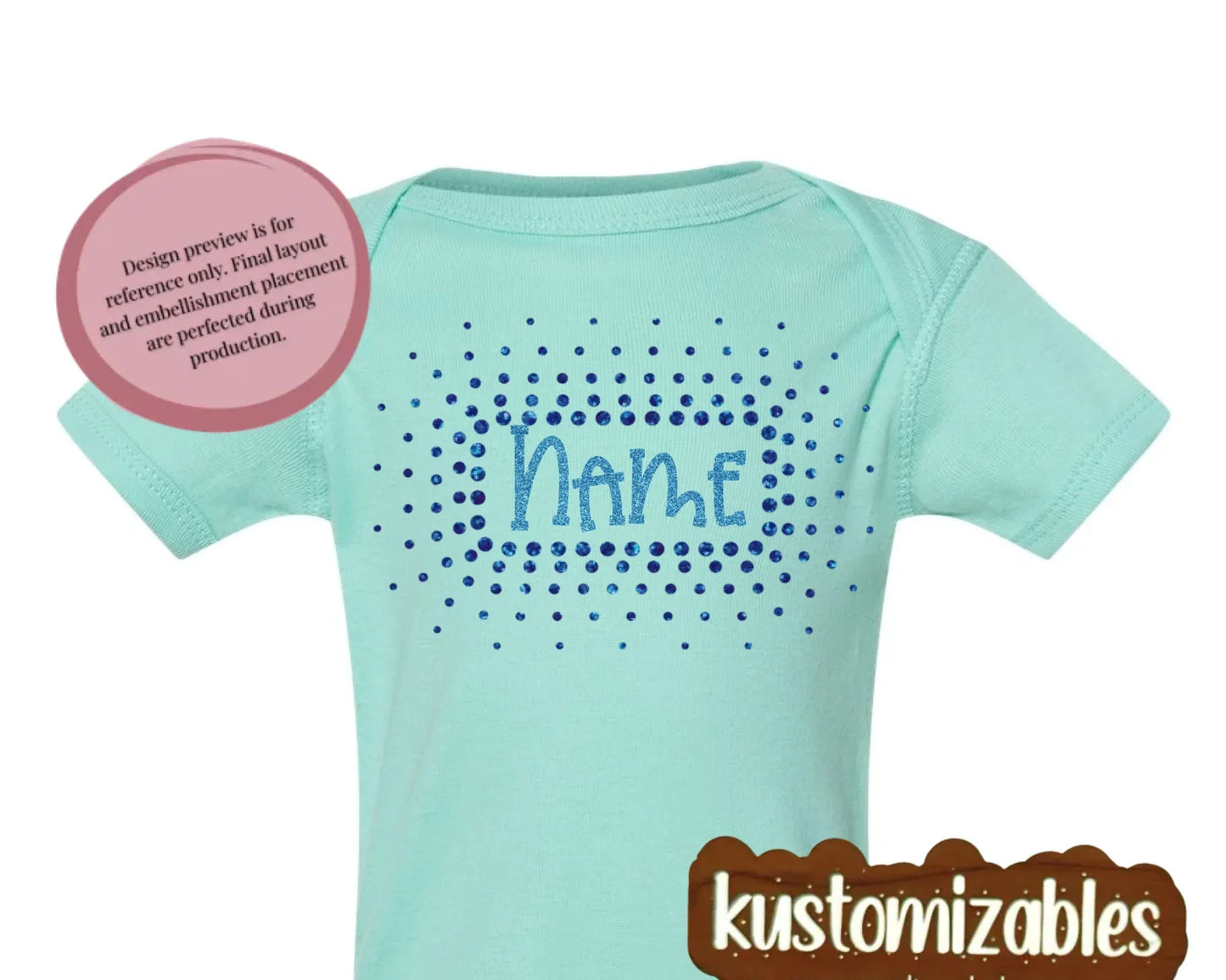 NB - 24M Glitter Starburst Offset Onesie - kustomizables