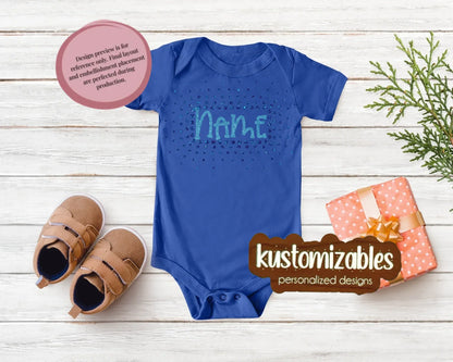 NB - 24M Glitter Starburst Offset Onesie - kustomizables