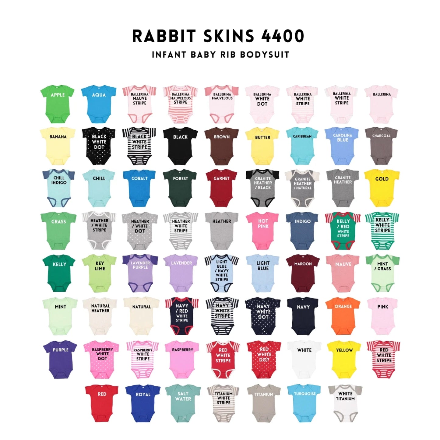 RABBIT SKINS 4400 Color Chart