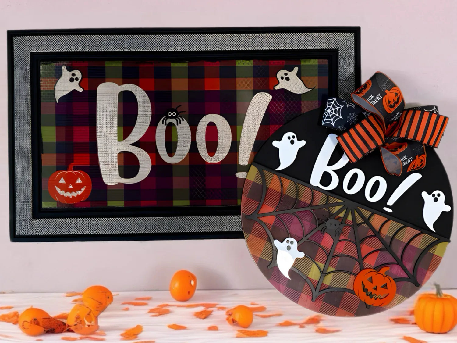 Halloween Door Hanger and Doormat Bundle - kustomizables