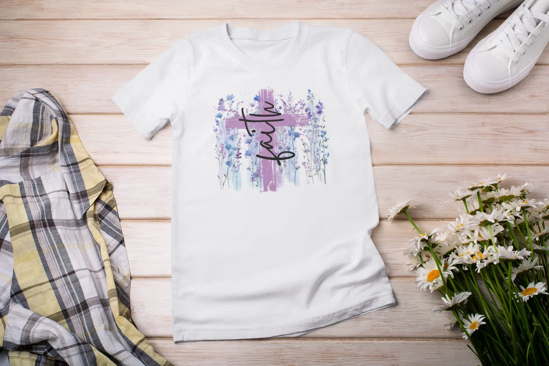 Faith Wildflower Tee Short Sleeve - kustomizables