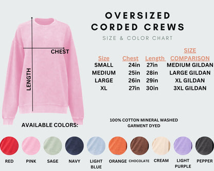 Luxe Cozy Season Embroidered Oversized Corded Crewneck